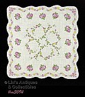 VINTAGE PURPLE ROSES HANDKERCHIEF