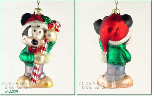 Disney Mickey Mouse Glass Christmas Ornament