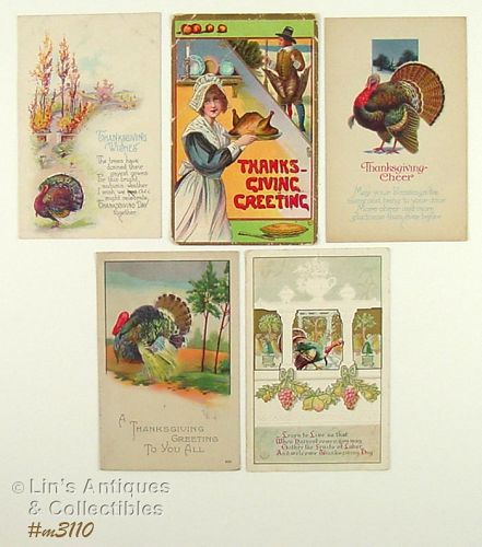 Vintage Thanksgiving Postcards Postmark 1913 1923