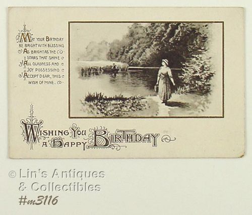 Vintage Birthday Postcard Postmarked 1913