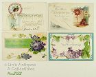 Vintage New Year Postcards Lot of Four 1907 1909 1922