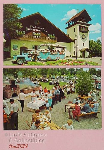 LOT OF TWO SOUVENIR POSTCARDS FRANKENMUTH BAVARIAN INN