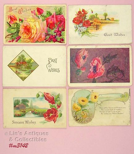 Vintage Postcard Lot of Six 1909 1913 1923