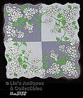 VINTAGE GRAY HANDKERCHIEF WITH WHITE LILACS