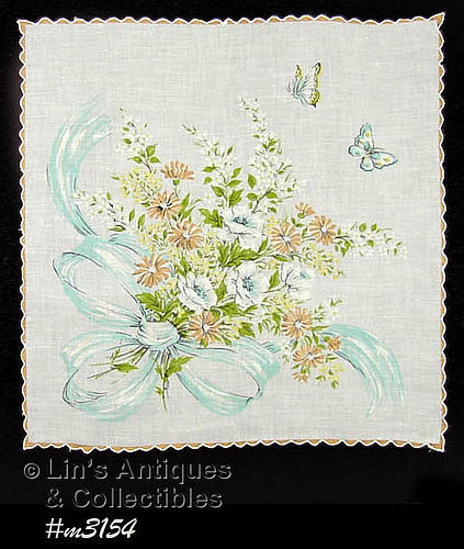 VINTAGE FLORAL BOUQUET HANDKERCHIEF