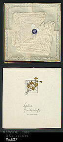 THREE LINEN HANDKERCHIEFS WITH FRENCH LACE