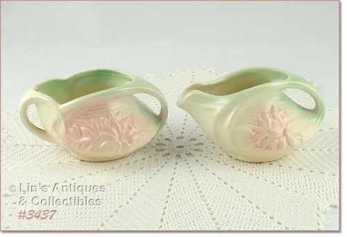 McCOY POTTERY – PASTEL DAISIES CREAMER AND SUGAR