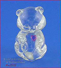 GLASS TEDDY BEAR FIGURINE (3 ¾”)