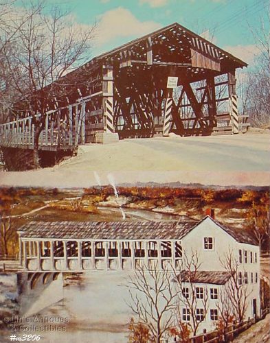 Two Covered Bridge Postcards Wayne Co Indiana