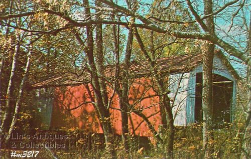 Covered Bridge Postcard Harry Evans Bridge Parke Co Indiana