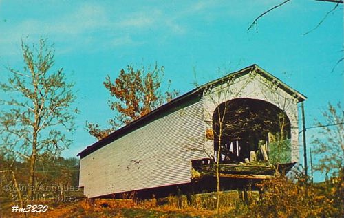 COVERED BRIDGE POSTCARD DEARBORN COUNTY, INDIANA COVERED BRIDGE