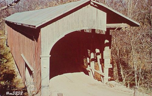 Covered Bridge Postcard Nancy Jane Bridge Monroe Co Indiana