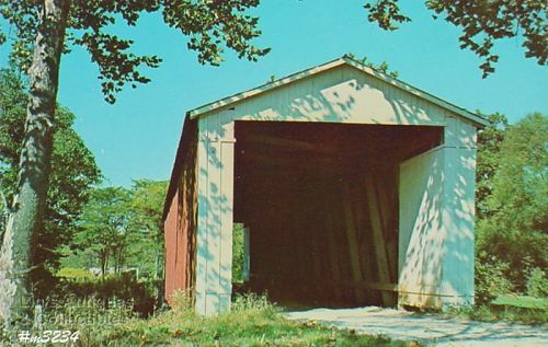 COVERED BRIDGE POSTCARD COVERED BRIDGE, FOUNTAIN COUNTY, INDIANA