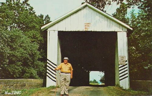 Covered Bridge Postcard Moore Bridge Gibson Co Indiana