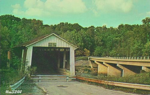 COVERED BRIDGE POSTCARD DEERâS MILL COVERED BRIDGE