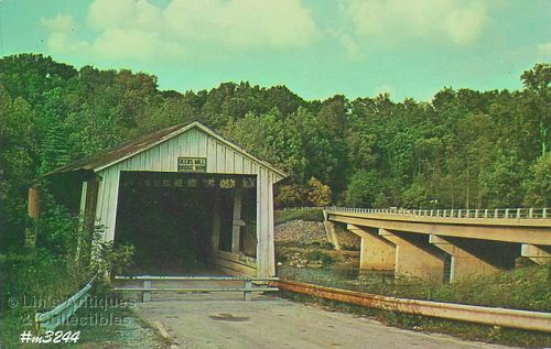 Covered Bridge Postcard Deers Mill Bridge Montgomery Co Indiana