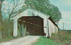 Covered Bridge Postcard Harsbargar Bridge Montgomery Co Indiana