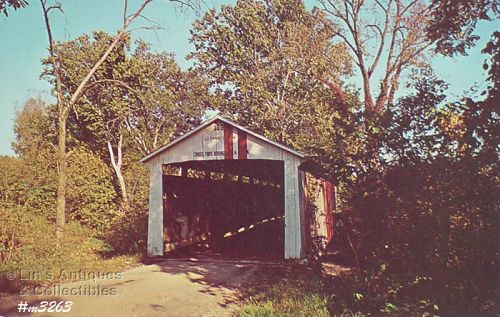 Covered Bridge Postcard Melcher Bridge Parke Co Indiana