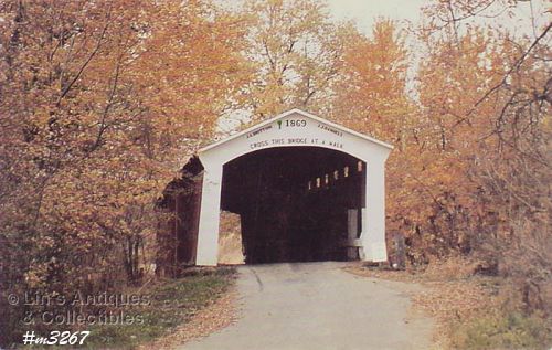 Covered Bridge Postcard Coal Creek Bridge Parke Co Indiana