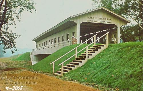 Vintage Covered Bridge Postcard Illinois