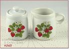 McCOY POTTERY STRAWBERRY COUNTRY CREAMER AND COVERED SUGAR