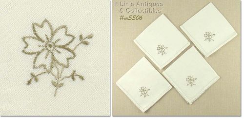 Vintage Madeira Linen Napkins Set of 4