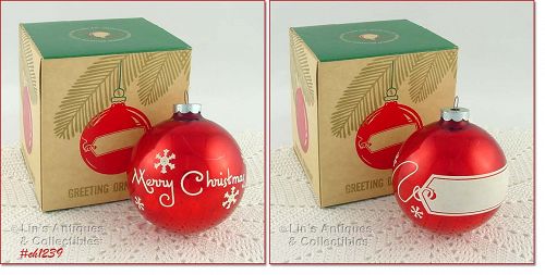 Vintage Greeting Ornament in Original Box