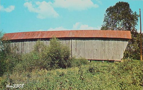 Covered Bridge Postcard Porter Bridge Bristol Ohio