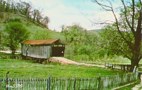 Covered Bridge Postcard Cain Archer Bridge Berne Ohio