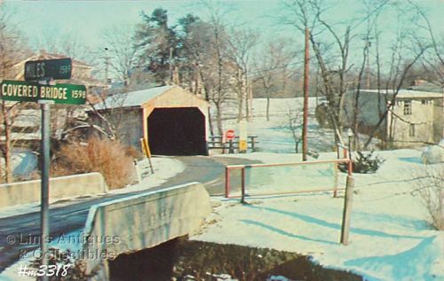 Covered Bridge Postcard Mt Healthy Ohio