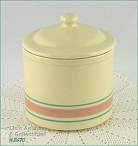 McCOY POTTERY – RARE SIZE PINK AND BLUE CONTAINER