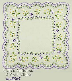 HANDKERCHIEF WITH PURPLE BUTTERFLIES