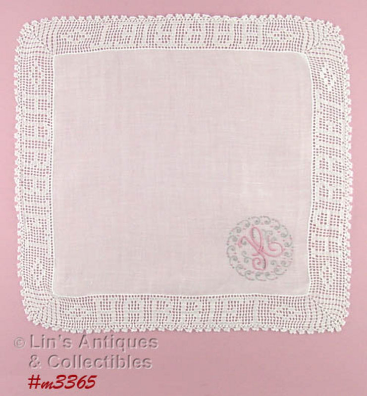 MADEIRA MONOGRAMMED “H” HANDKERCHIEF WITH SPECIAL EDGE