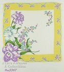 Purple and White Daffodils Vintage Hanky