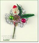 VINTAGE CHRISTMAS CORSAGE WITH SANTA FACE GLASS BEADS AND MORE