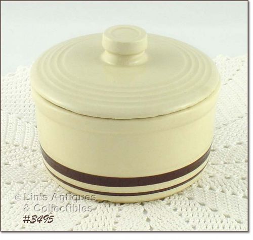 McCoy Pottery Brown Stripe Margarine Container Stonecraft Line