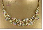 Rhinestone Flowers Vintage Necklace