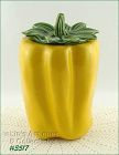 McCOY POTTERY YELLOW PEPPER VINTAGE COOKIE JAR SMILEY FACE YELLOW