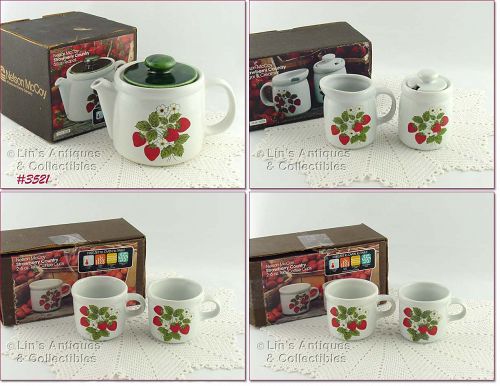 McCoy Strawberry Country Tea Service Mint in Boxes