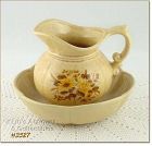 McCOY POTTERY VINTAGE OLD HERITAGE YELLOW FLORAL PITCHER AND BOWL SET