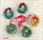 Vintage Brush Wreath Ornaments Lot of 5