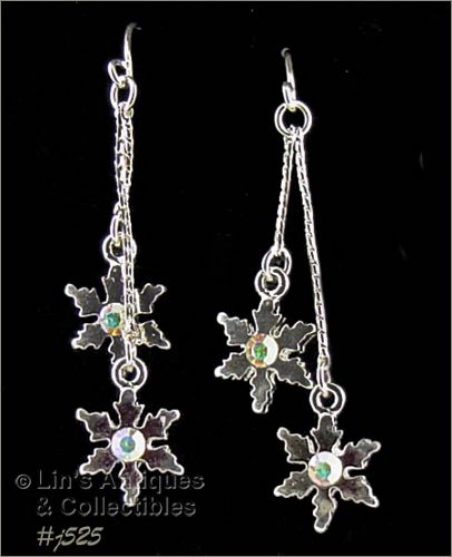 Eisenberg Ice Snowflake Dangle Pierced Earrings