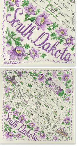 State Souvenir Hanky South Dakota