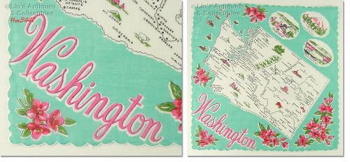 Vintage State Souvenir Hanky Washington