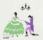 FINGERTIP TOWEL WITH CROSS-STITCHED COUPLE