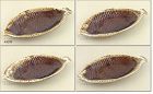 McCOY POTTERY SET OF FOUR BROWN DRIP FISH PLATES