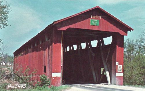 Covered Bridge Postcard Ruark Bridge Putnam Co Indiana