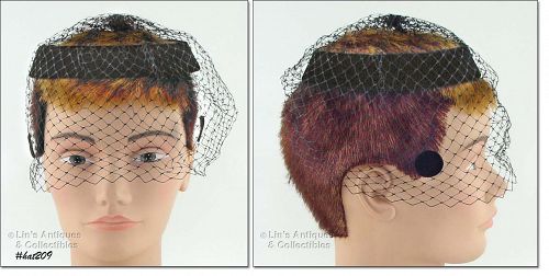 Vintage Black Hat with Black Netting Veil