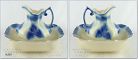 McCOY POTTERY BLUE AND WHITE VINTAGE PITCHER AND BOWL SET