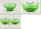 GREEN GLASS CHIP AND DIP SET